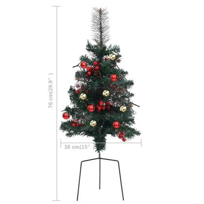 Imagem de Christmas Pathway Trees vidaXL 29,9 polegadas com 30 luzes LED, conjunto de 2