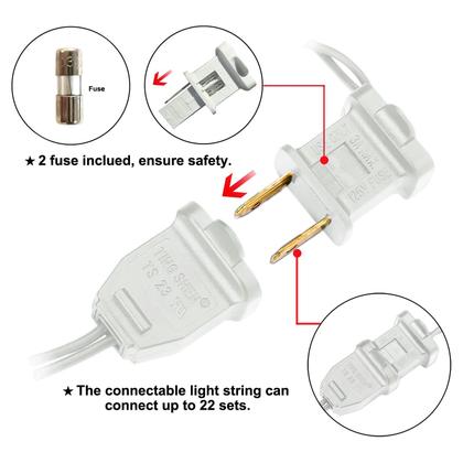 Imagem de Christmas String Lights MULTI-SPARKING, pacote com 2 unidades, 100 LED, branco quente, 10,7 m