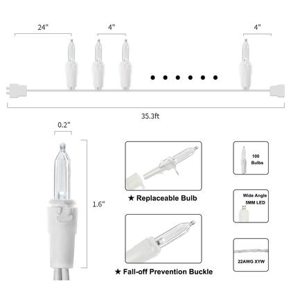 Imagem de Christmas String Lights MULTI-SPARKING, pacote com 2 unidades, 100 LED, branco quente, 10,7 m