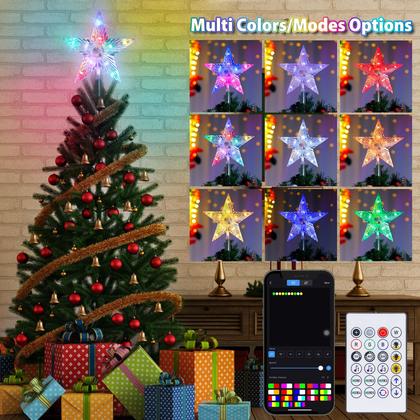 Imagem de Christmas Tree Topper Star Lighted 19 cm com controle remoto