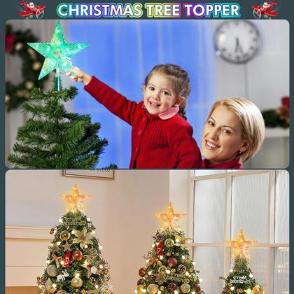 Imagem de Christmas Tree Topper Star Lighted 19 cm com controle remoto