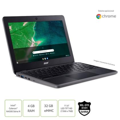 Imagem de Chromebook Acer 511 C734-C6E8 Intel Celeron N4500 Chrome OS 4GB 32GB EMMC 11.6" HD