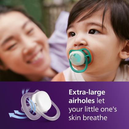 Imagem de Chupeta AVENT Ultra Air Nighttime Orthodontic 6-18M, pacote com 4