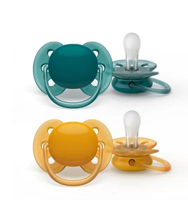 Imagem de Chupeta Avent Ultra Soft Peles Sesíveis Azul e Amarelo 6-18m