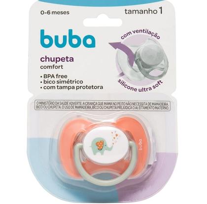 Imagem de Chupeta Buba Elefante rosa de Silicone  Tamanho 2  6m  Livre de BPA