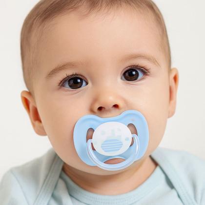 Imagem de Chupeta Comfort Azul Tam 2 Noturna Brilha 6 Meses 21123 - Buba
