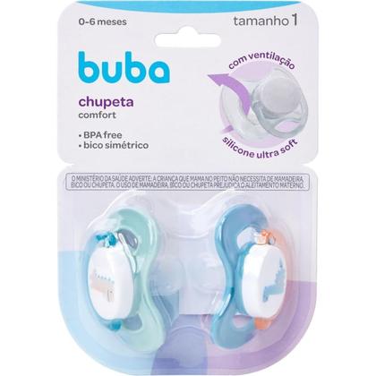 Imagem de Chupeta Comfort Kit 2un Tam 1 Magic Dino 0-6 meses 21112 - Buba