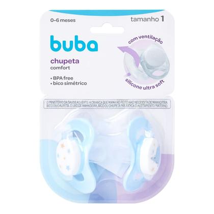 Imagem de Chupeta Comfort Noturna c/2 Elefante 6-18 meses - Azul - Buba