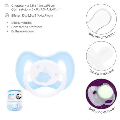Imagem de Chupeta Comfort Noturna Nuvem 0-6 meses - Azul - Buba