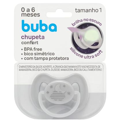 Imagem de Chupeta Comfort Noturna Nuvem 0-6 meses - Cinza - Buba