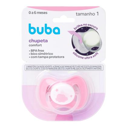 Imagem de Chupeta Comfort Noturna Nuvem 0-6 meses - Rosa - Buba