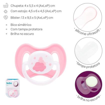 Imagem de Chupeta Comfort Noturna Nuvem 6-18 meses - Rosa - Buba