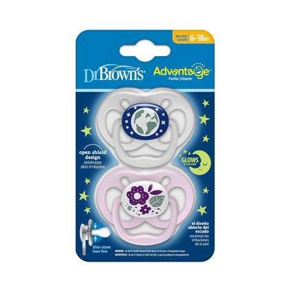 Imagem de Chupeta Dr. Brown's Advantage que Brilha no Escuro (6-18 meses) - Rosa