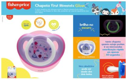 Imagem de Chupeta First Moments Glow Brilha no Escuro 0-6 meses - Fisher Price