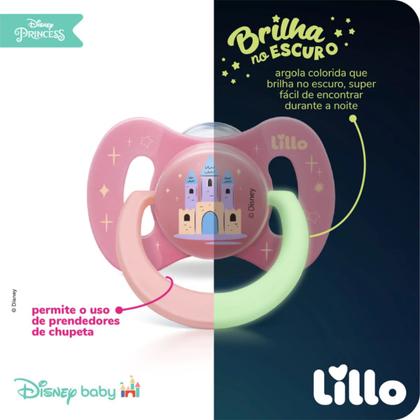 Imagem de Chupeta Funny Disney Baby Brilha No Escuro Lillo 6+ Meses com Alça