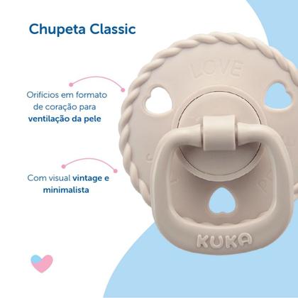 Imagem de Chupeta Kuka Classic Bico Redondo 06 Meses Bege