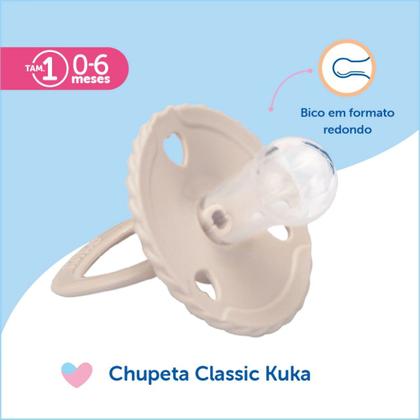 Imagem de Chupeta Kuka Classic Bico Redondo 06 Meses Bege