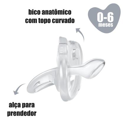Imagem de Chupeta Lillo 100% Silicone Ortodôntica para Bebê 0-6 meses Soft Divertida com Alça Bico Anatômico Macio e Flexível
