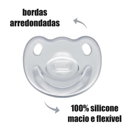 Imagem de Chupeta Lillo 100% Silicone Ortodôntica para Bebê 0-6 meses Soft Divertida com Alça Bico Anatômico Macio e Flexível