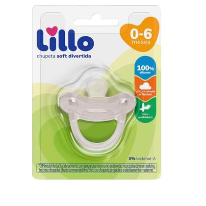 Imagem de Chupeta Lillo 100% Silicone Ortodôntica para Bebê 0-6 meses Soft Divertida com Alça Bico Anatômico Macio e Flexível