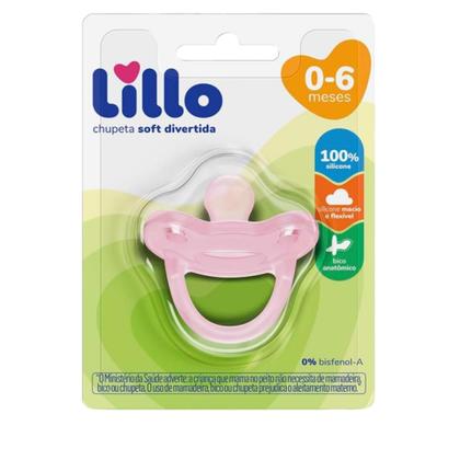 Imagem de Chupeta Lillo 100% Silicone Ortodôntica para Bebê 0-6 meses Soft Divertida com Alça Bico Anatômico Macio e Flexível