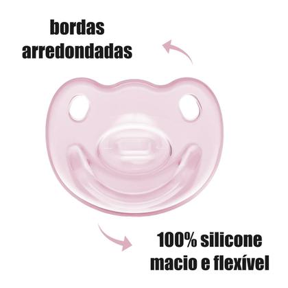 Imagem de Chupeta Lillo 100% Silicone Ortodôntica para Bebê 0-6 meses Soft Divertida com Alça Bico Anatômico Macio e Flexível