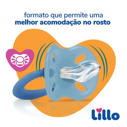 Imagem de Chupeta Lillo Extra Air Silicone Ortodôntica Tamanho 2 +6 Meses Azul com 1 Unidade