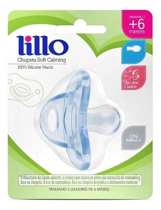 Imagem de Chupeta Lillo Fase 2 Simetrico Soft Calming 100% Silicone Azul