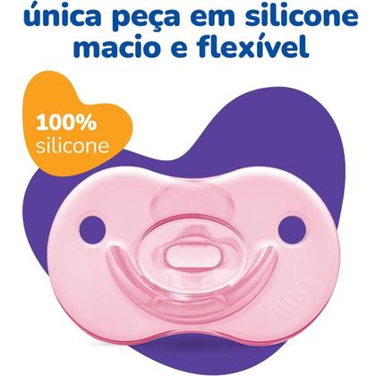 Imagem de Chupeta Lillo Soft Calming 0-6m Azul Bico Simétrico Macia
