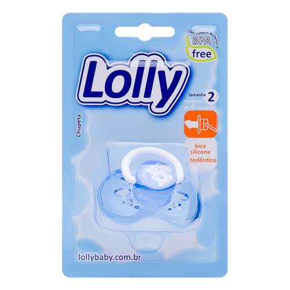 Imagem de Chupeta Lolly Color Silicone Ortodôntica Tamanho 2 +6 Meses Azul com 1 Unidade