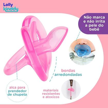 Imagem de Chupeta Lolly Fase 1 100% Silicone Orto Rosa