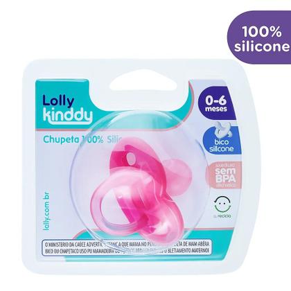 Imagem de Chupeta Lolly Fase 1 100% Silicone Orto Rosa