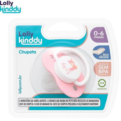 Imagem de Chupeta Lolly Fase 1 Zoo Bona Silicone Redondo Rosa