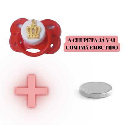 Imagem de Chupeta Magnética Reborn 1 Unidade Com 2 Imas P/ Bebê Reborn