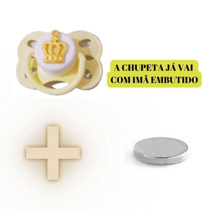 Imagem de Chupeta Magnética Reborn 1 Unidade Com 2 Imas P/ Bebê Reborn