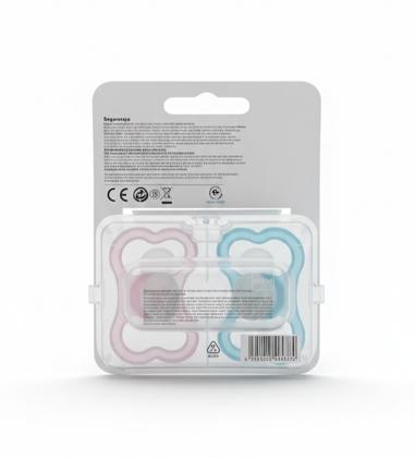 Imagem de Chupeta Mam Air, Kit Com duas Unidades, Azul e Rosa, Anatômica Extra ventilada, Bico SkinSoft Macio e Sedoso de Fácil Aceitação.