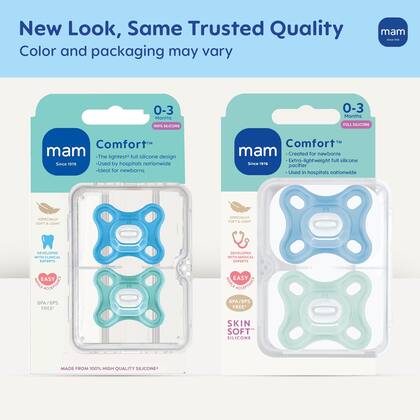 Imagem de Chupeta MAM Comfort para Bebê 0 a 3 Meses, Silicone Livre de BPA
