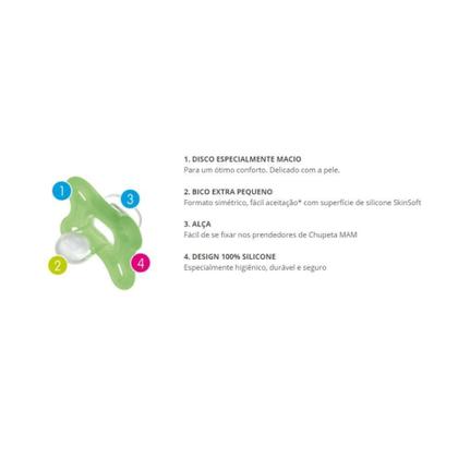 Imagem de Chupeta Mam De Silicone Comfort 0-2 M Tamanho 1 2101 Azul Dupla