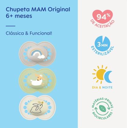 Imagem de Chupeta Mam Original Night 6+ Meses Brilha no Escuro 3 Unidades Neutra CH26333