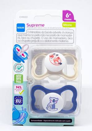Imagem de Chupeta Mam Supreme 6+ Meses Embalagem Dupla CH90321