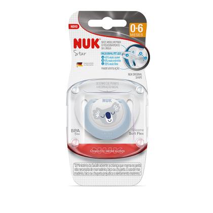 Imagem de Chupeta NUK Fase 1 De 0 a 6 Meses Star Boy Silicone Orto