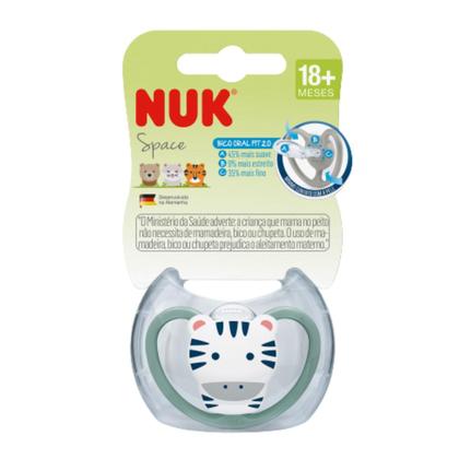 Imagem de Chupeta Nuk Space Zebrinha Bico de Silicone Estojo Esterilizável Escudo Arejado Fase 3 +18 meses