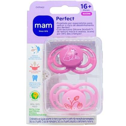 Imagem de Chupeta Perfect Dupla +16 Meses MAM Coelho FLOR