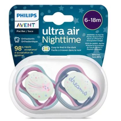 Imagem de Chupeta Philips Avent Dupla Ultra Air 6-18 M Brilha Escuro