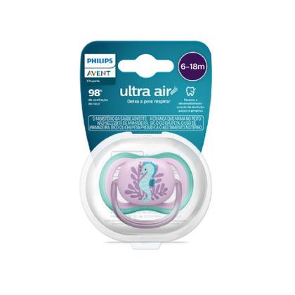 Imagem de Chupeta Philips Avent Ultra Air 6 á 18 Meses Rosa com Estampa com 1 Unidade