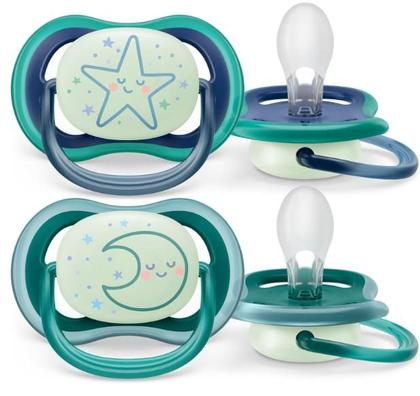 Imagem de Chupeta Philips Avent Ultra Air Nighttime 6 a 18 meses Lua e Estrela