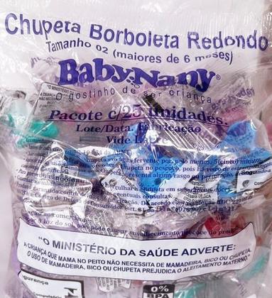 Imagem de Chupeta Rendinha Bico Redondo 100% De Silicone 25 Unidades Menino Baby Nany