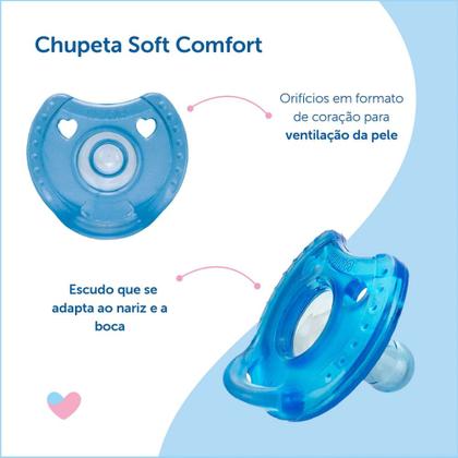 Imagem de Chupeta Silicone Soft Comfort Bico Redondo Kuka 2 a partir de 6 meses Azul 1 Unidade