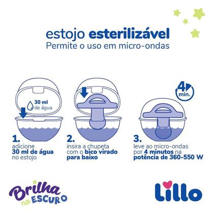 Imagem de Chupeta Soft Calming 100%Silicone +6m 2und Rosa/Brilha Escuro Lillo