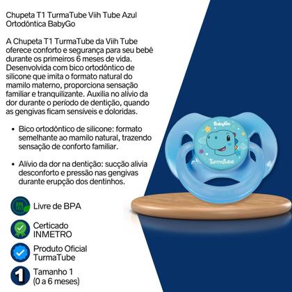 Imagem de Chupeta T1 TurmaTube ViihTube Azul Ortodôntica BabyGo